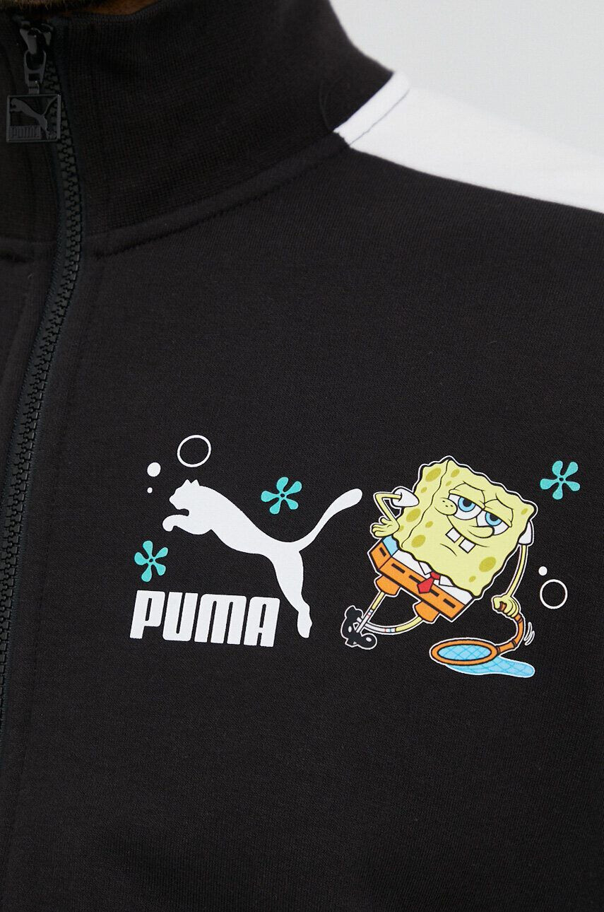 Puma hanorac de bumbac X SPONGEBOB barbati culoarea negru cu imprimeu - Pled.ro