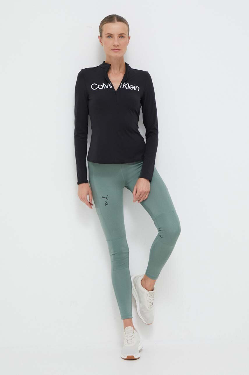 Puma leggins de alergare Seasons culoarea verde neted - Pled.ro