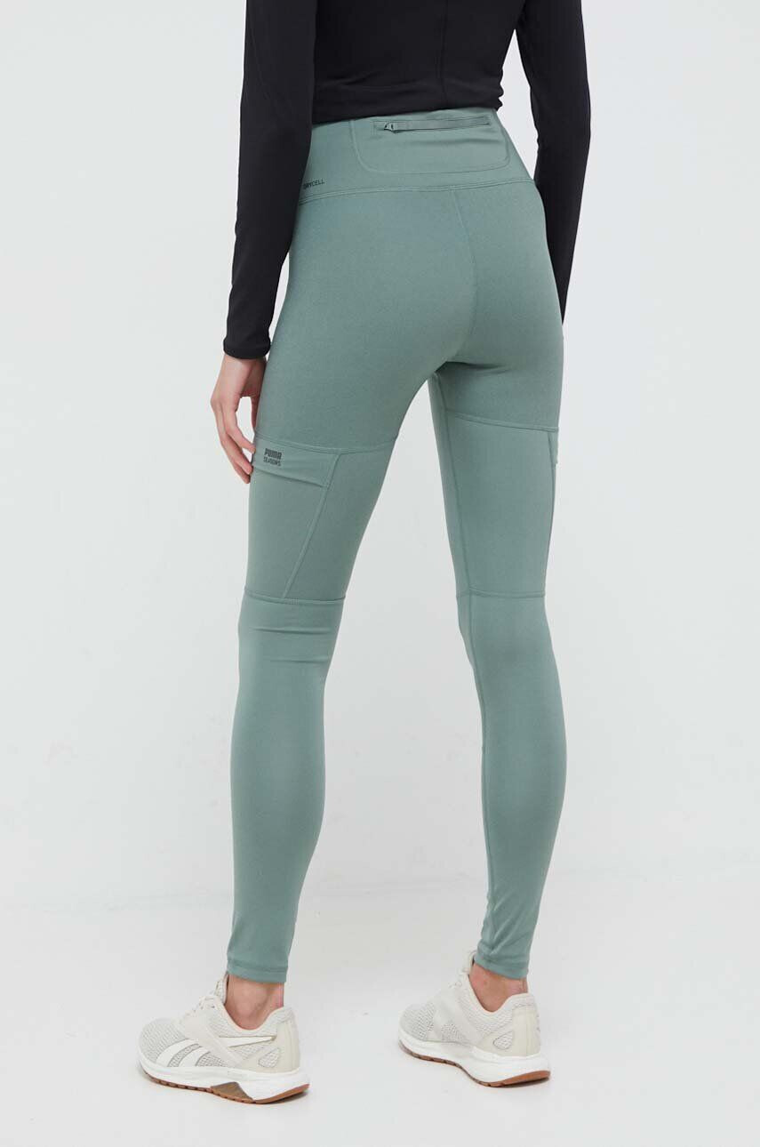 Puma leggins de alergare Seasons culoarea verde neted - Pled.ro