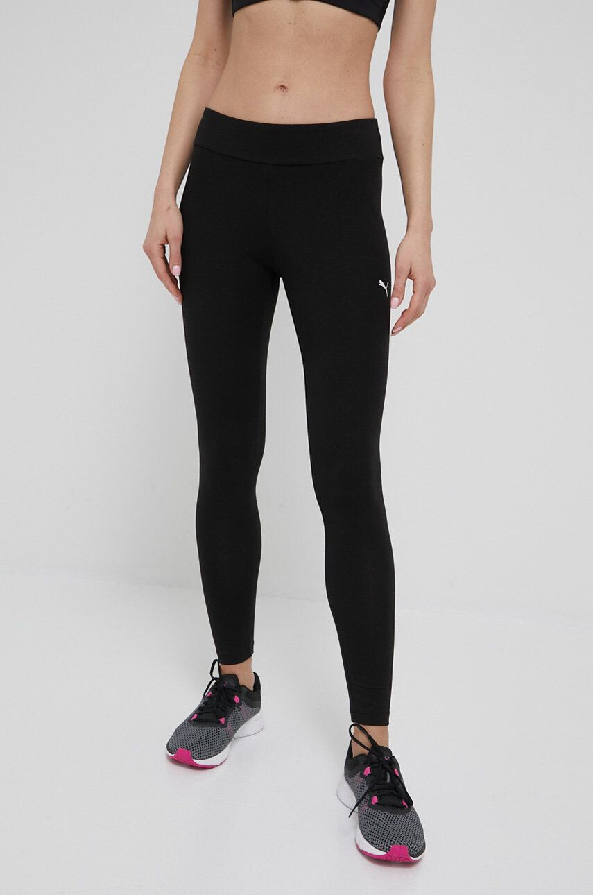 Puma leggins de antrenament 586835 femei culoarea negru neted - Pled.ro