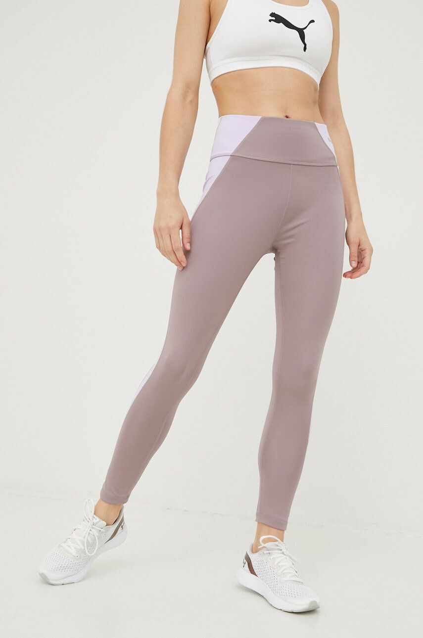 Puma leggins de antrenament Evostripe femei culoarea violet modelator - Pled.ro