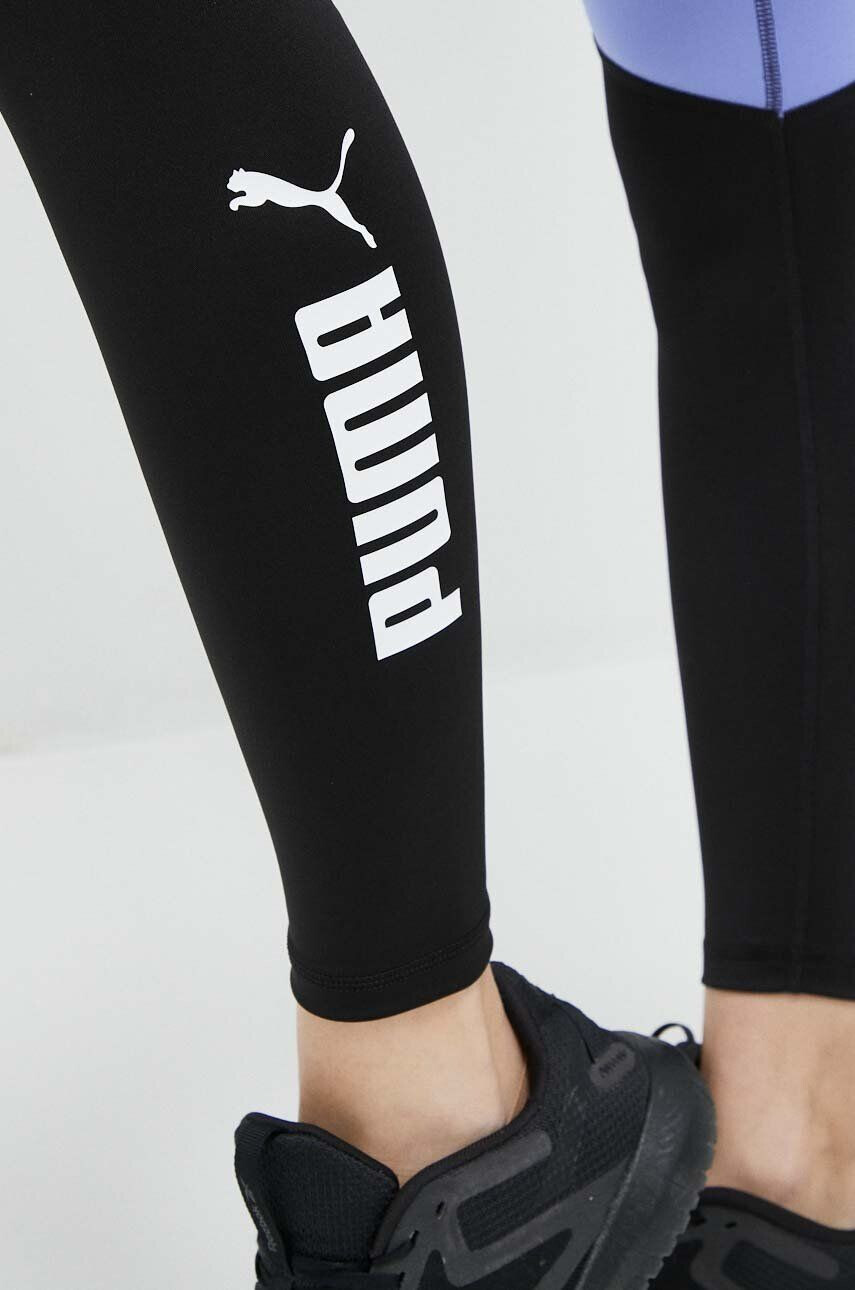 Puma leggins de antrenament Favorite Logo culoarea negru cu imprimeu - Pled.ro