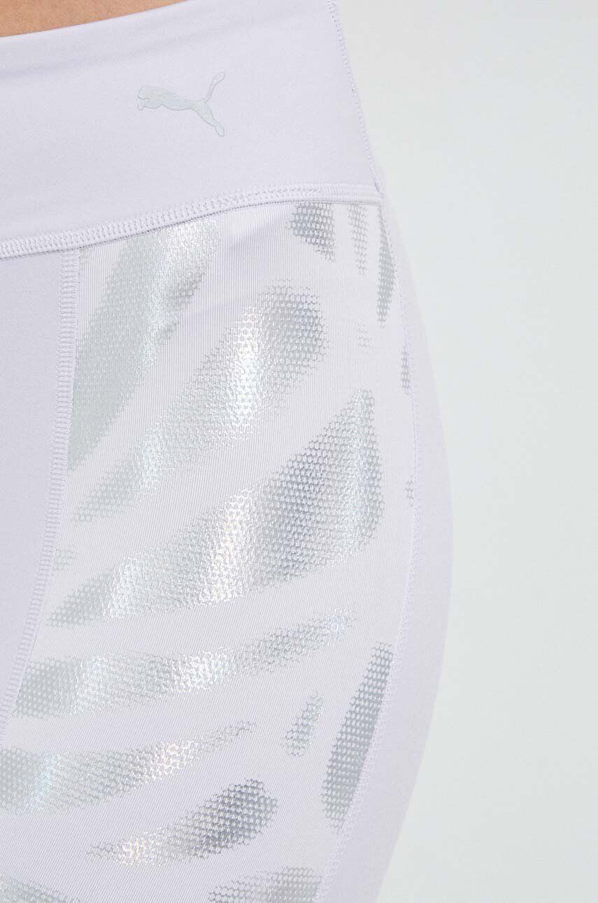 Puma leggins de antrenament Nova Shine culoarea violet cu imprimeu - Pled.ro