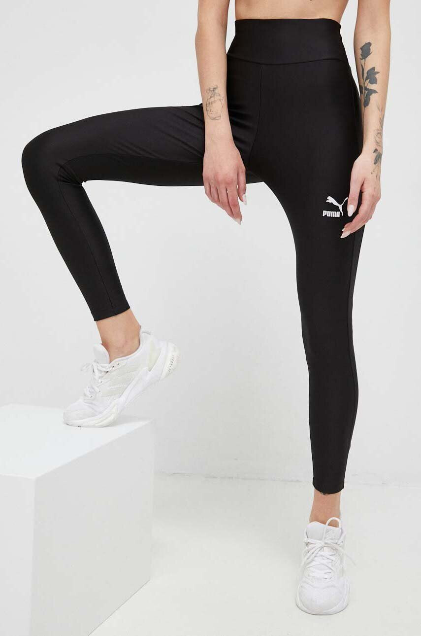 Puma leggins de antrenament T7 culoarea negru neted - Pled.ro