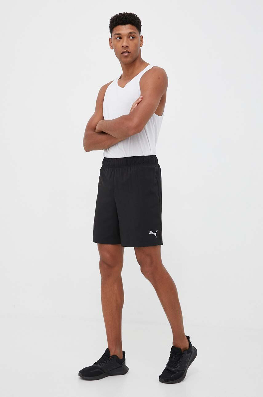 Puma pantaloni scurți de alergare Favourite culoarea negru - Pled.ro