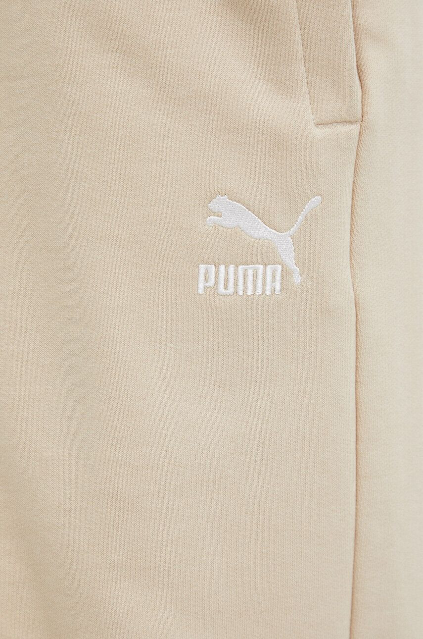 Puma pantaloni scurți din bumbac culoarea bej 538126-01 - Pled.ro