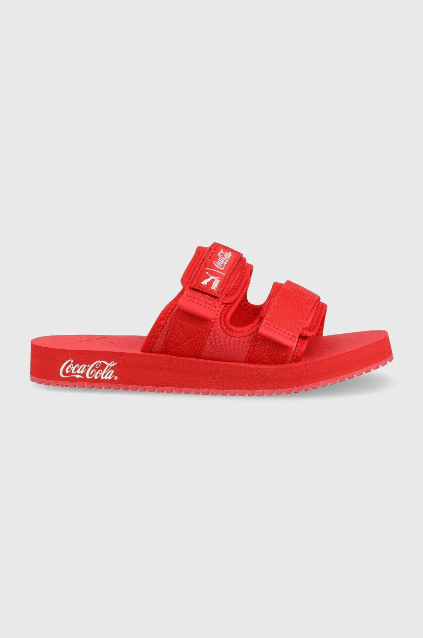 Puma papuci X Coca Cola culoarea rosu - Pled.ro