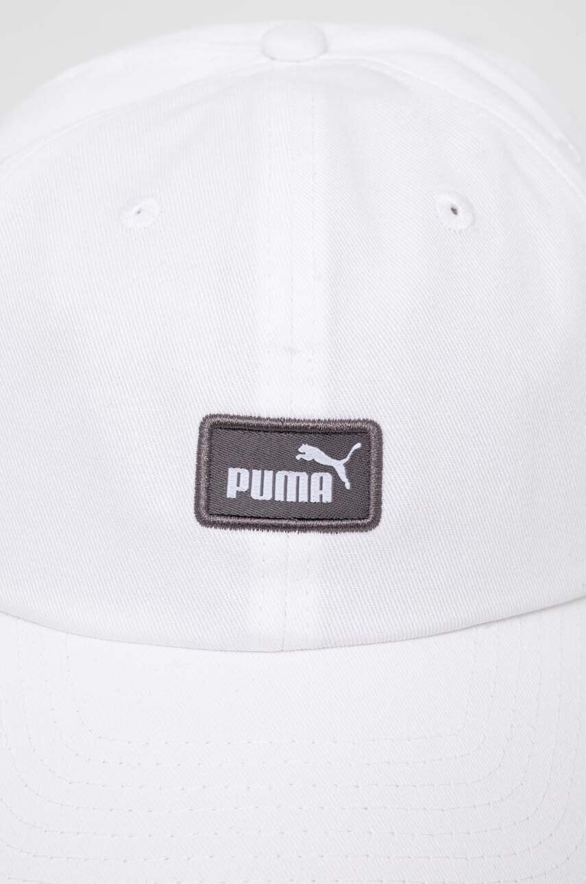 Puma șapcă de baseball din bumbac culoarea alb cu imprimeu - Pled.ro