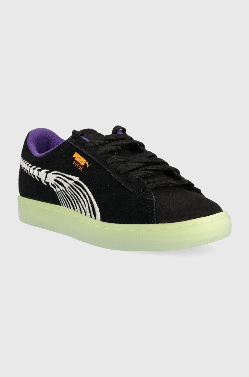 Puma sneakers din piele întoarsă Suede Haunted culoarea negru 386596-01 - Pled.ro