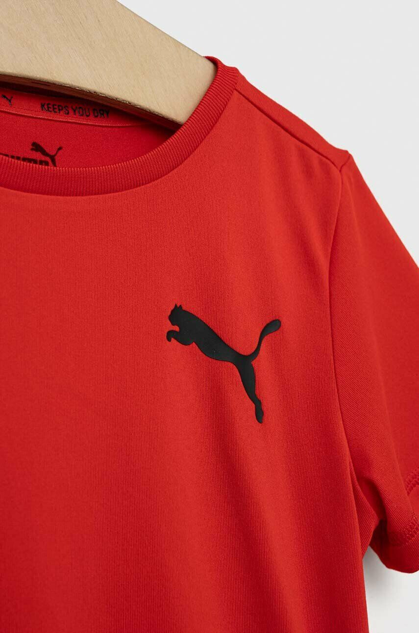 Puma tricou copii ACTIVE Small Logo Tee B culoarea rosu cu imprimeu - Pled.ro