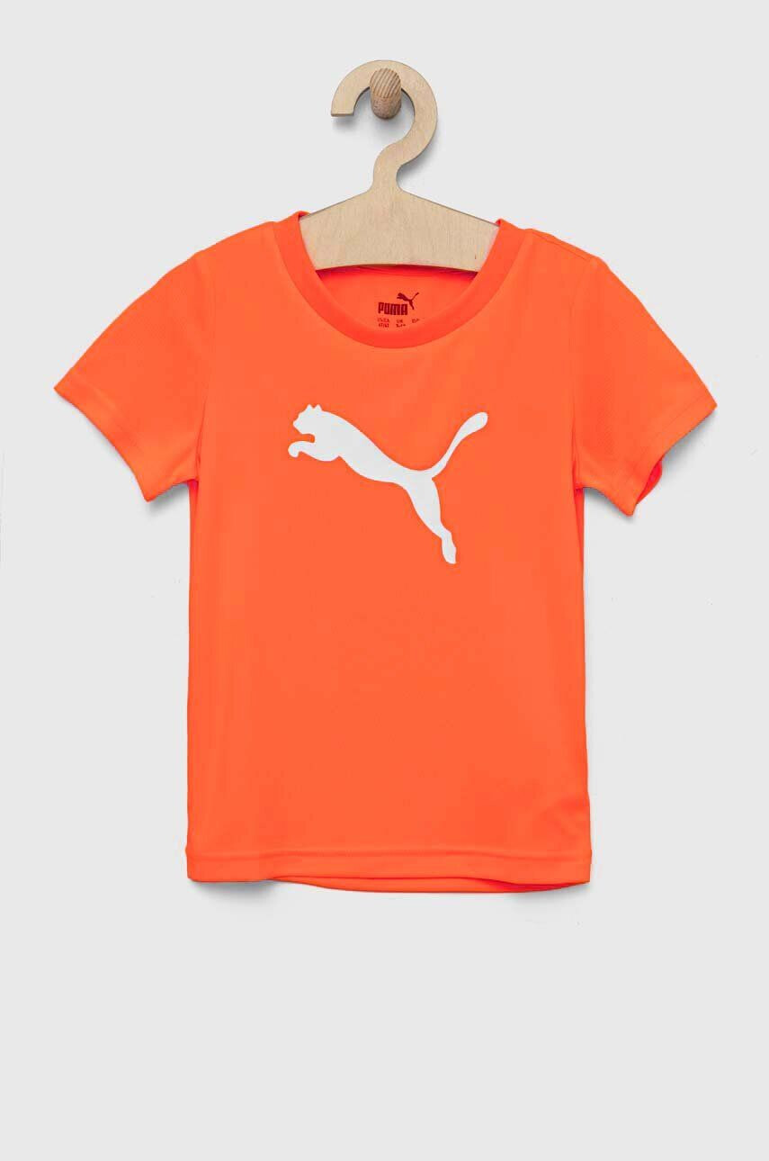 Puma tricou copii ACTIVE SPORTS Poly Cat Tee B culoarea portocaliu cu imprimeu - Pled.ro