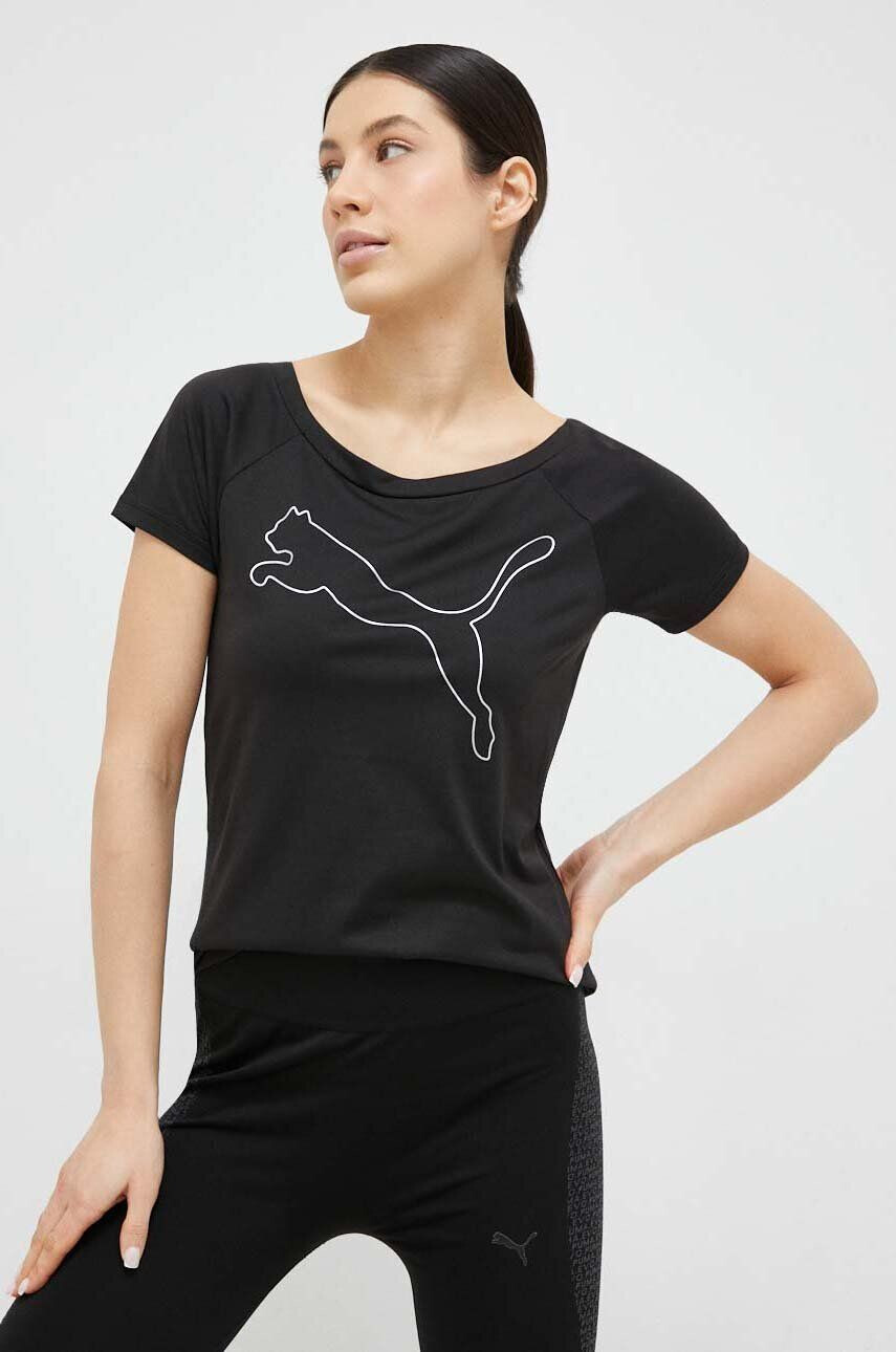 Puma tricou de antrenament Favorite culoarea negru - Pled.ro