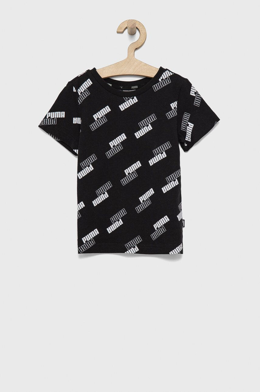 Puma tricou de bumbac pentru copii culoarea negru cu imprimeu - Pled.ro