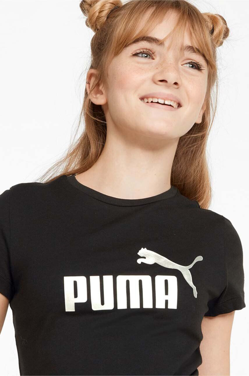 Puma tricou de bumbac pentru copii culoarea negru cu imprimeu - Pled.ro