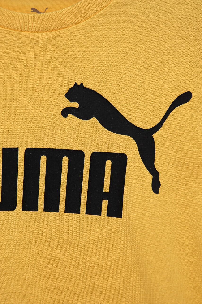 Puma tricou de bumbac pentru copii ESS Logo Tee B culoarea galben cu imprimeu - Pled.ro