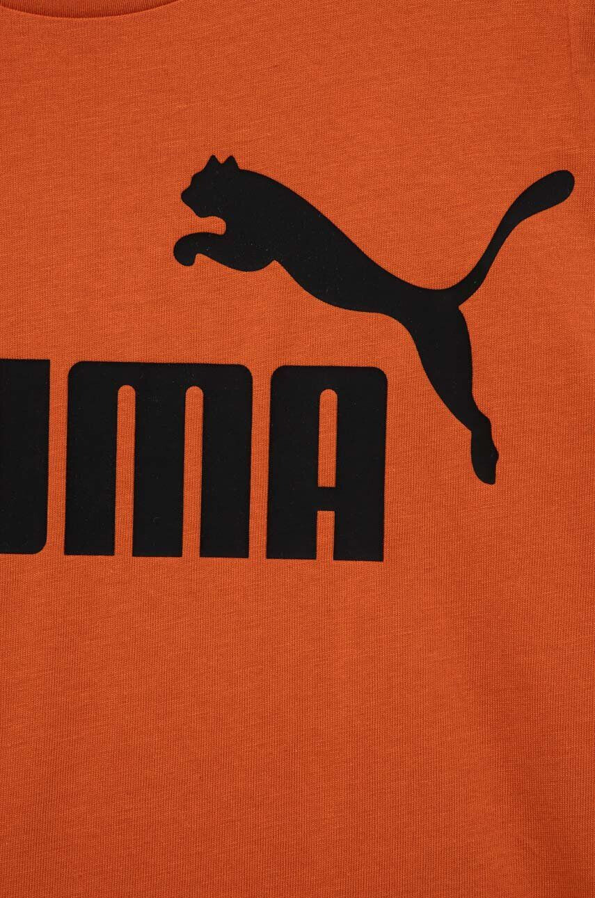 Puma tricou de bumbac pentru copii ESS Logo Tee B culoarea portocaliu cu imprimeu - Pled.ro