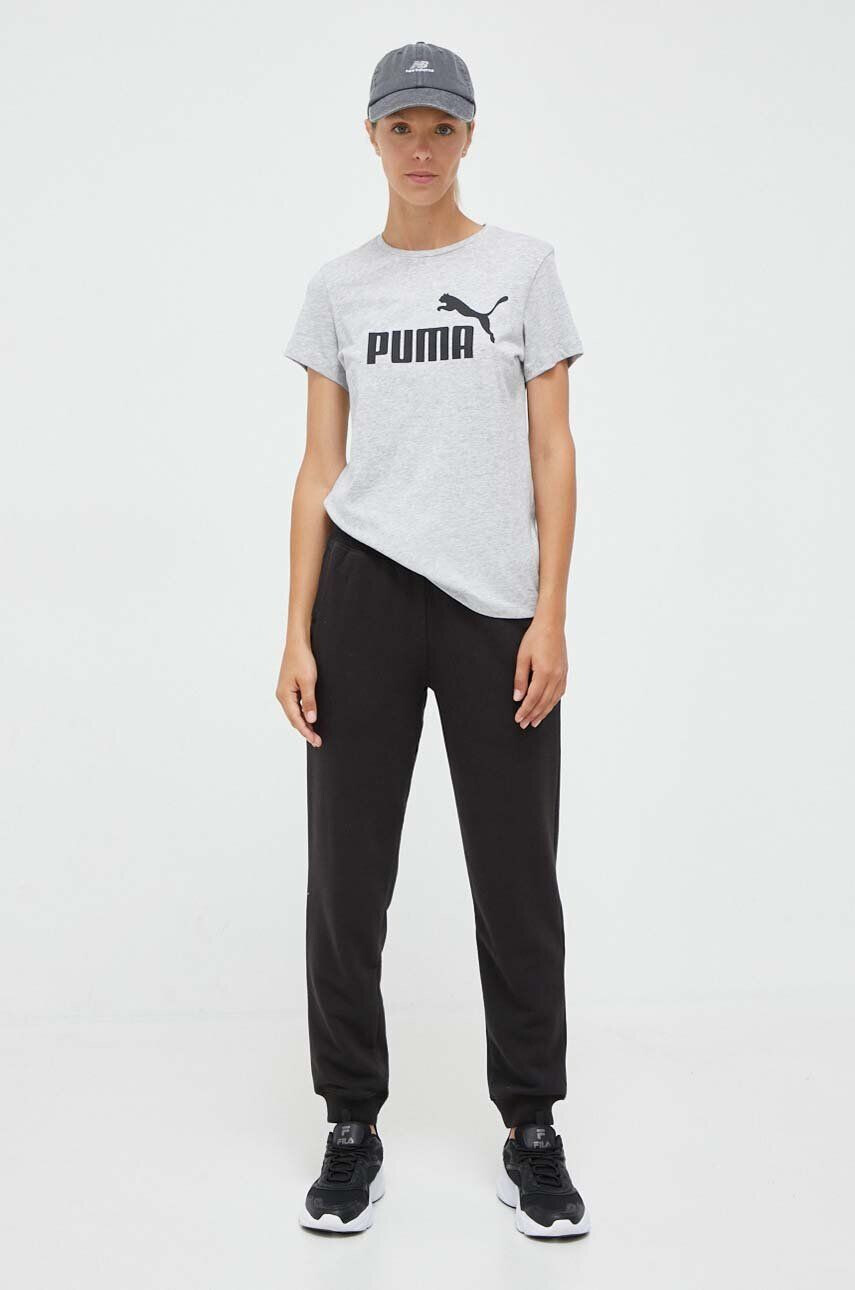 Puma tricou din bumbac culoarea gri - Pled.ro