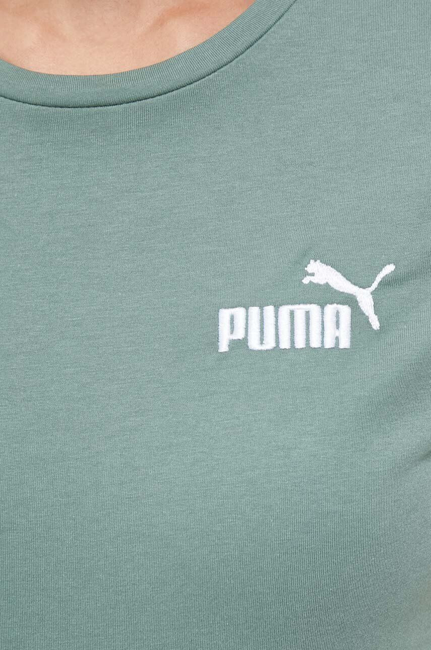 Puma tricou din bumbac culoarea verde - Pled.ro