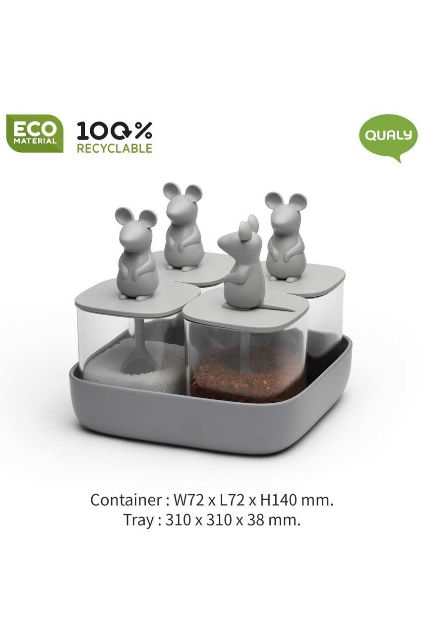 Qualy set recipiente de depozitare cu capace Lucky Mouse 4-pack - Pled.ro