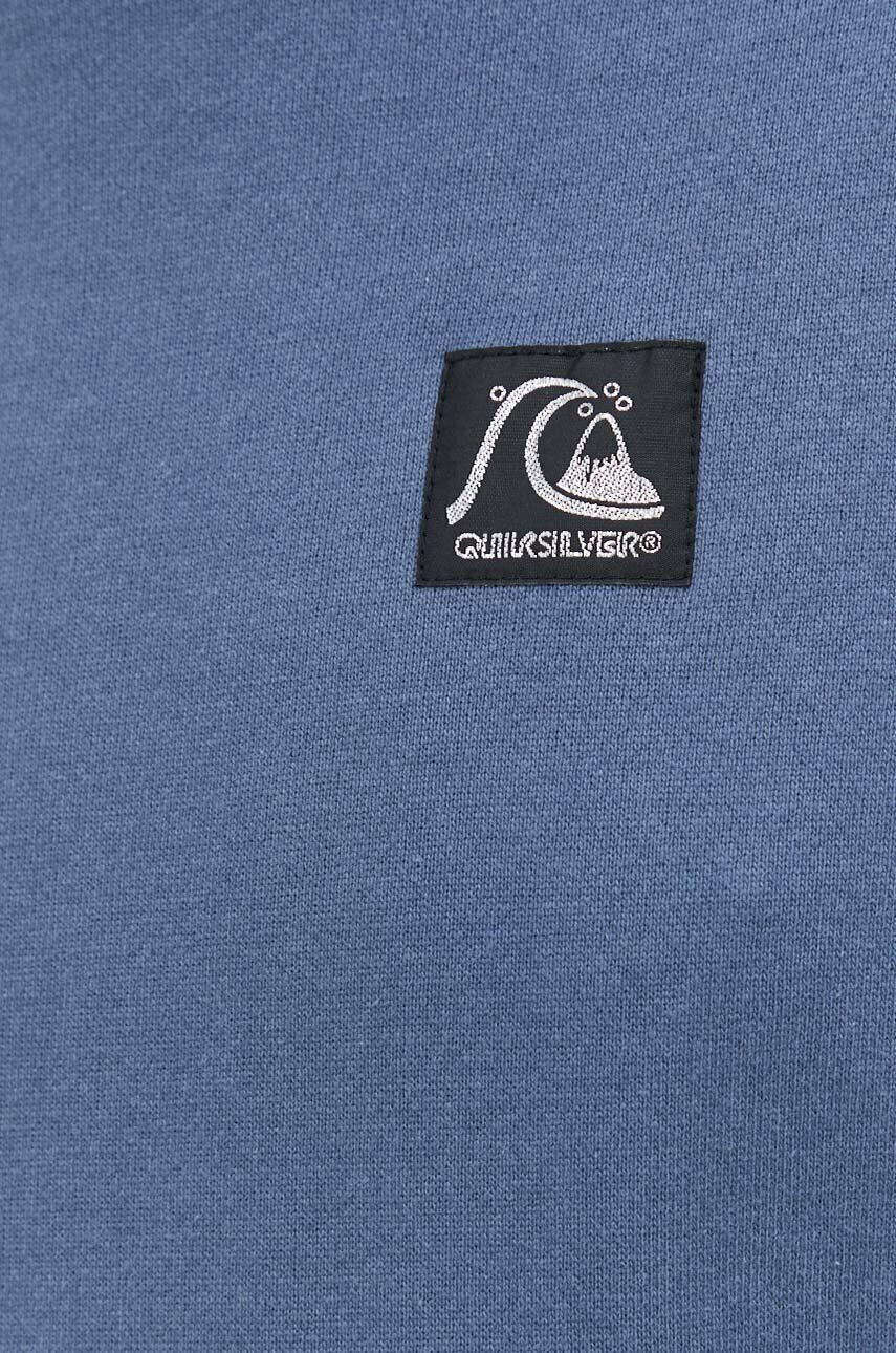 Quiksilver hanorac de bumbac barbati culoarea negru cu glugă modelator - Pled.ro