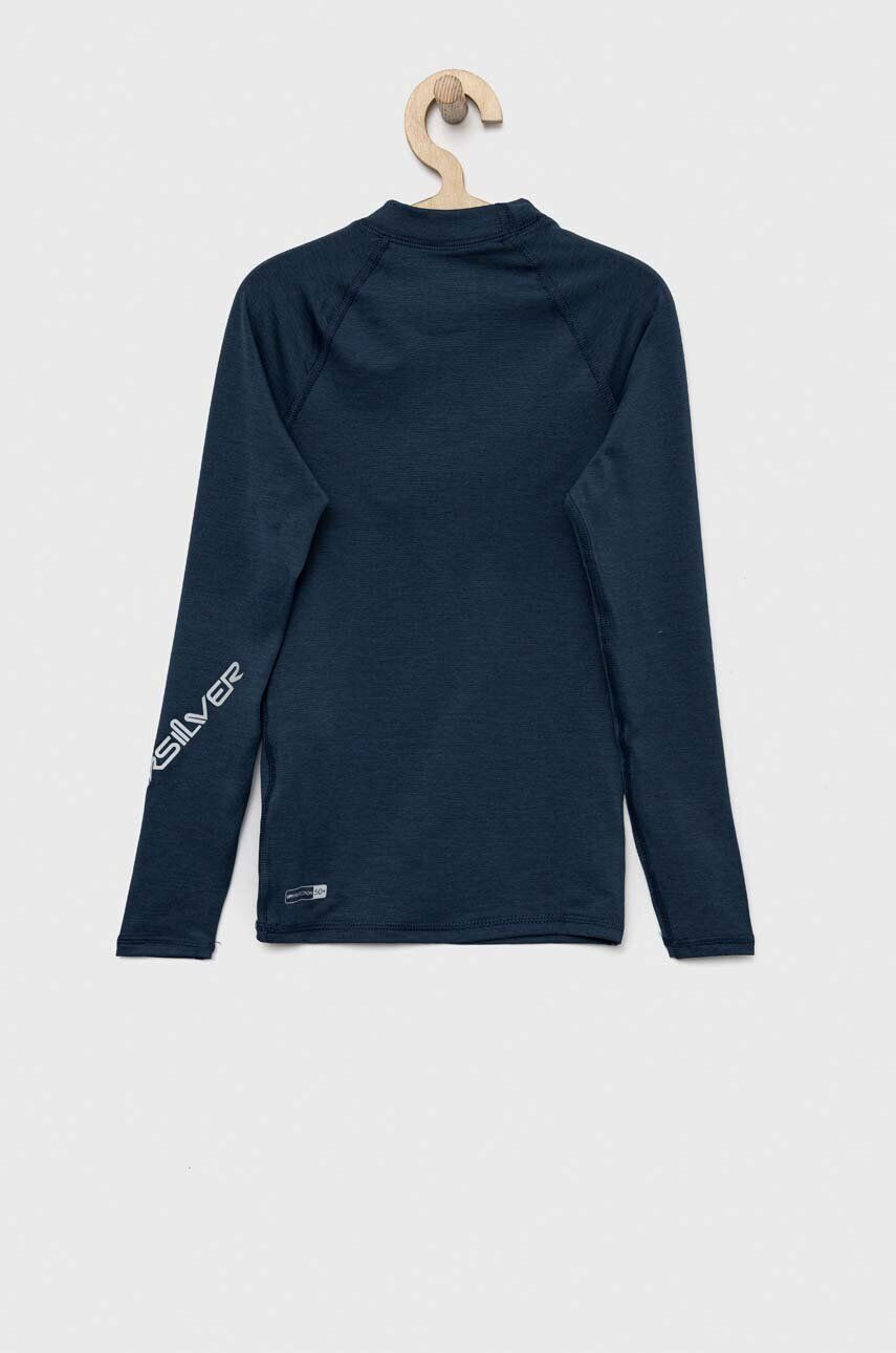 Quiksilver longsleeve copii culoarea albastru marin cu imprimeu - Pled.ro