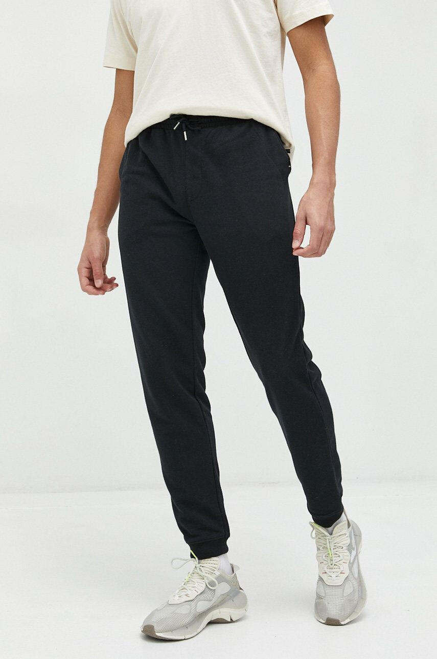 Quiksilver pantaloni de trening barbati culoarea negru neted - Pled.ro