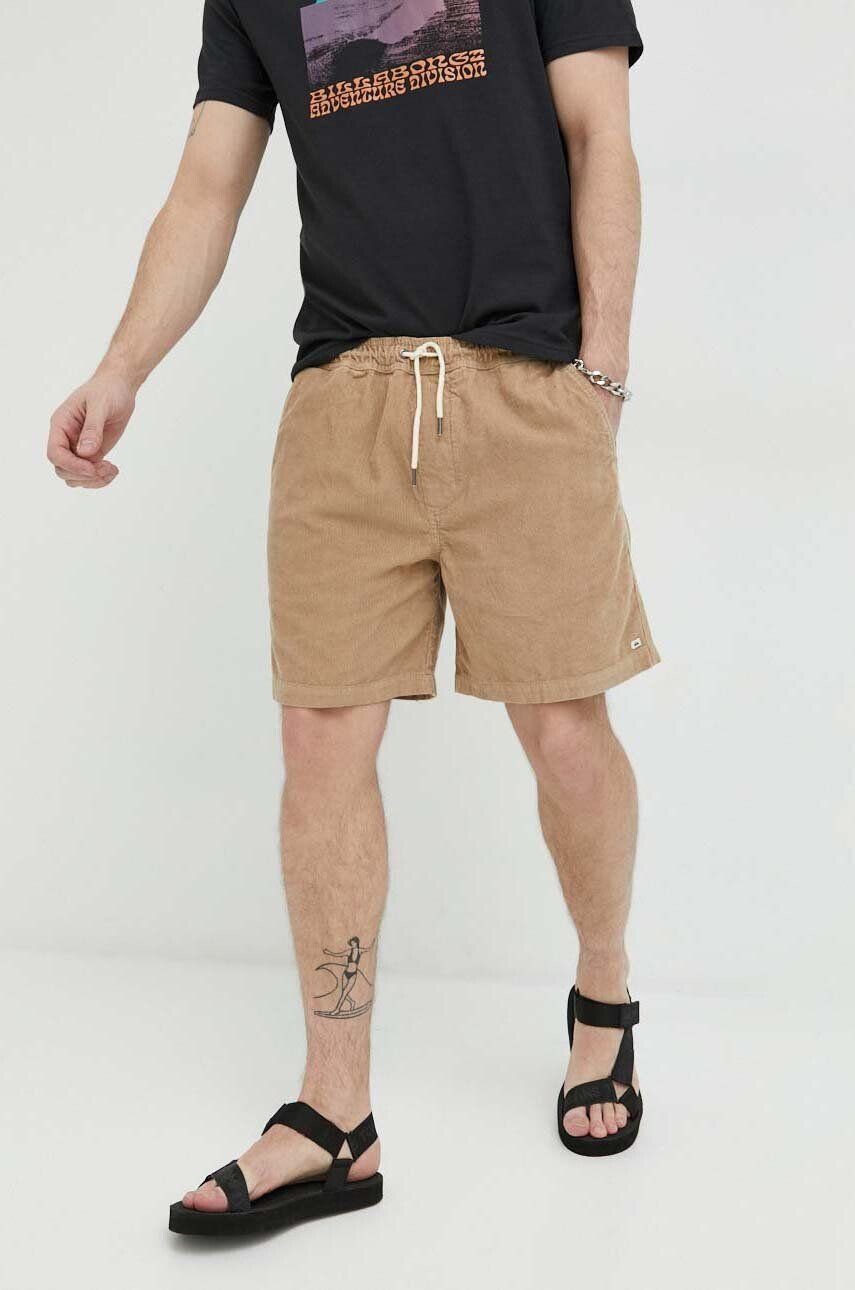 Quiksilver pantaloni scurti din velur culoarea maro - Pled.ro