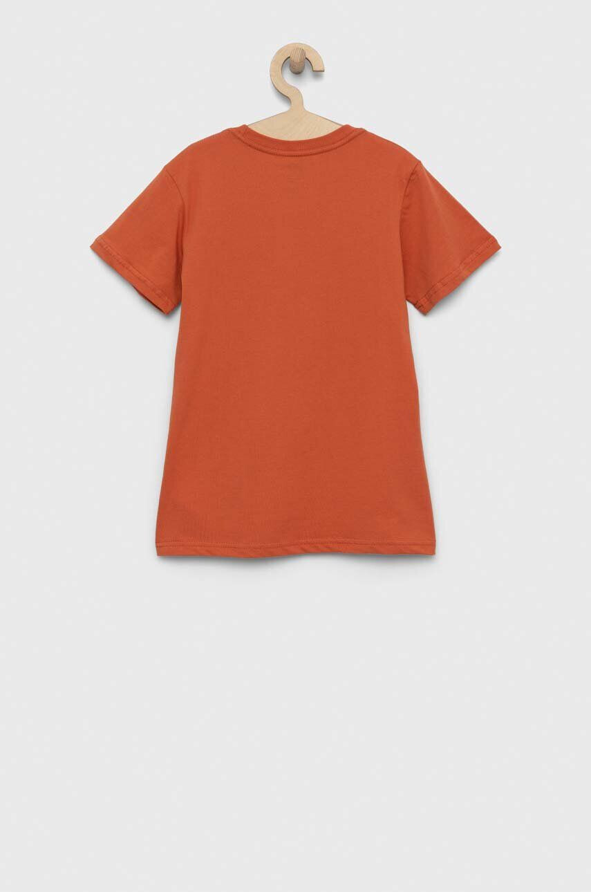 Quiksilver tricou de bumbac pentru copii culoarea portocaliu cu imprimeu - Pled.ro