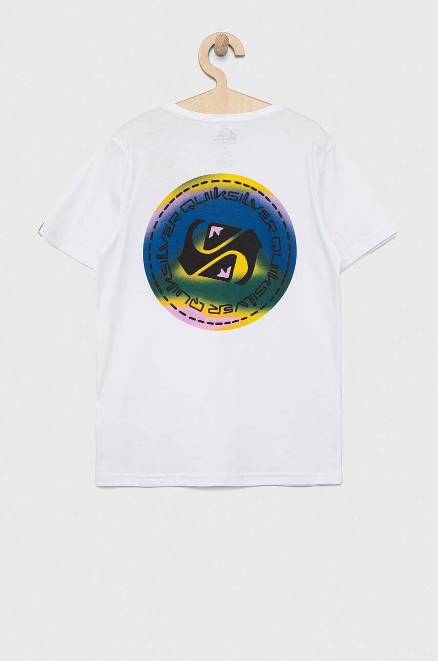 Quiksilver tricou de bumbac pentru copii culoarea alb modelator - Pled.ro