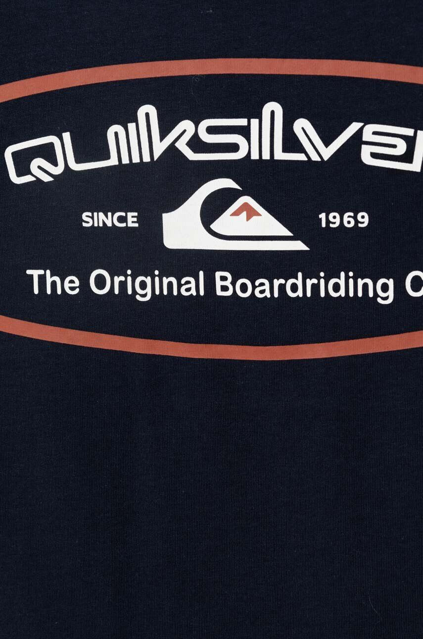 Quiksilver tricou de bumbac pentru copii QSMINDBARRELSSY TEES culoarea albastru marin cu imprimeu - Pled.ro