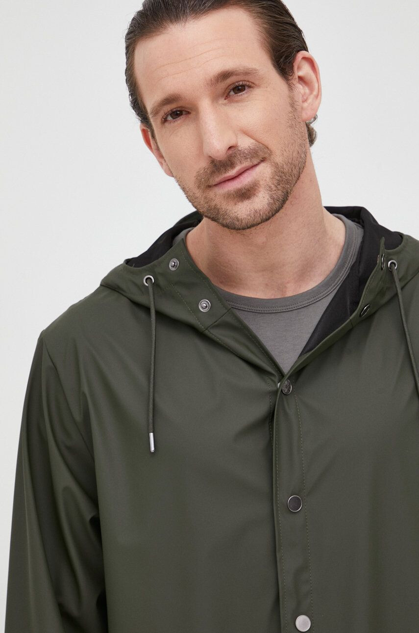 Rains geacă 12020 Long Jacket culoarea verde de tranzitie 12020.03-Green - Pled.ro