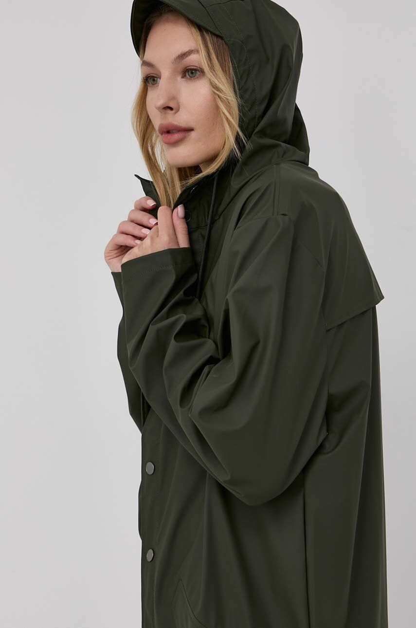 Rains geacă 12020 Long Jacket culoarea verde de tranzitie 12020.03-Green - Pled.ro