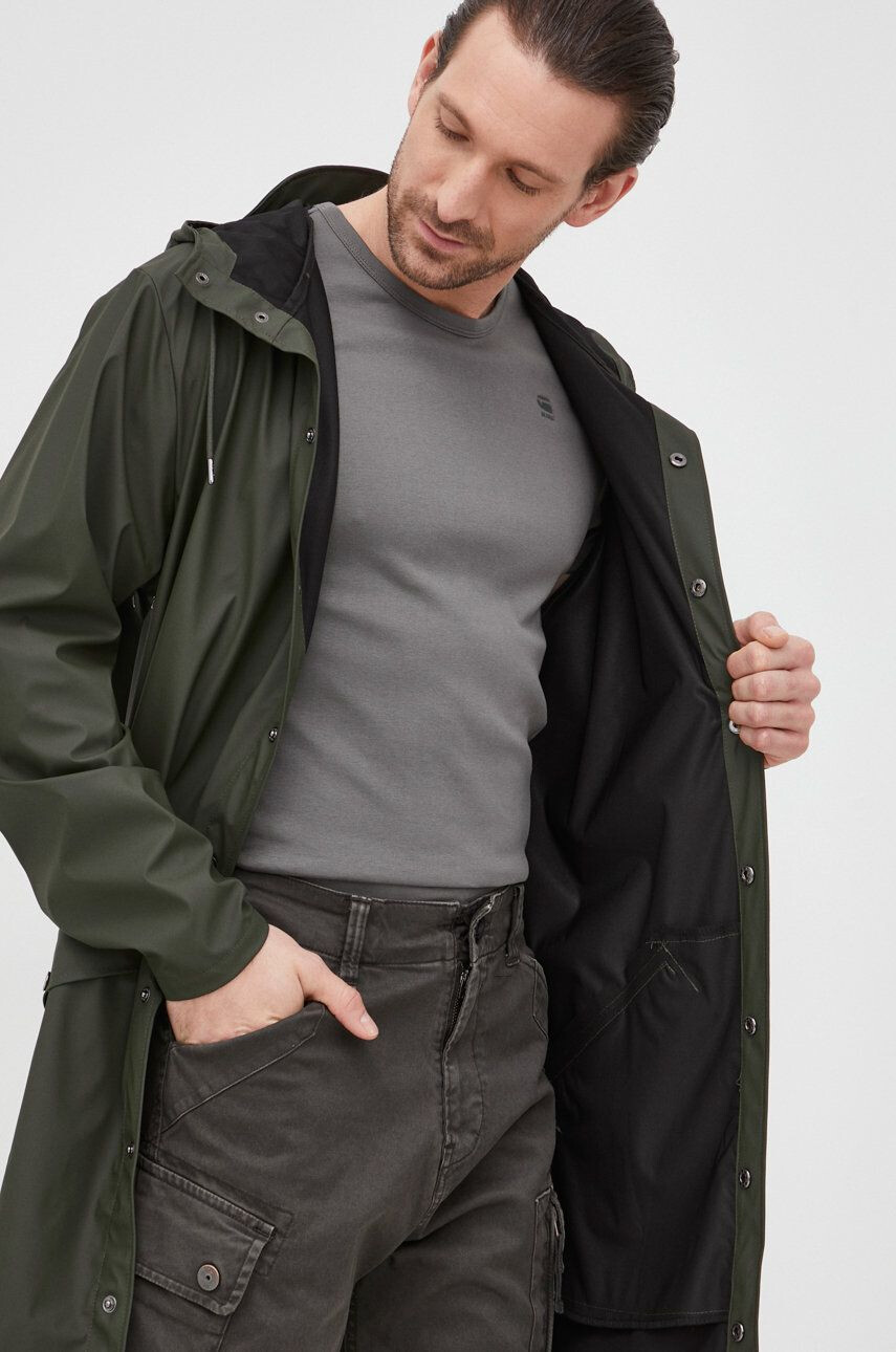 Rains geacă 12020 Long Jacket culoarea verde de tranzitie 12020.03-Green - Pled.ro