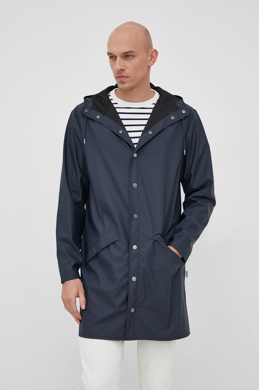 Rains geacă 12020 Long Jacket culoarea albastru marin de tranzitie 12020.47-Navy - Pled.ro