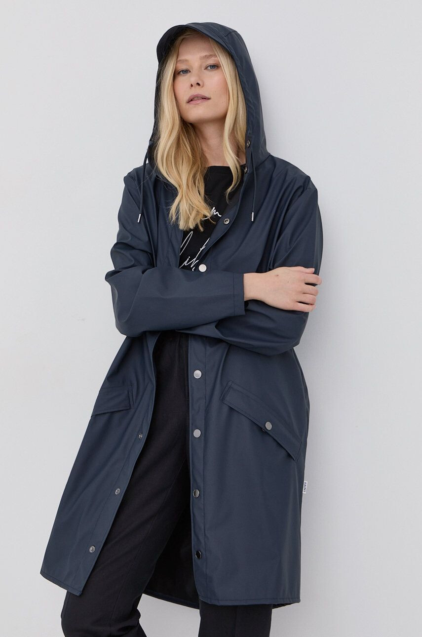 Rains geacă 12020 Long Jacket culoarea albastru marin de tranzitie 12020.47-Navy - Pled.ro