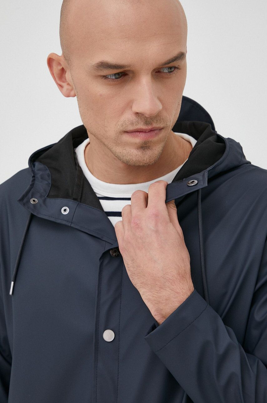 Rains geacă 12020 Long Jacket culoarea albastru marin de tranzitie 12020.47-Navy - Pled.ro