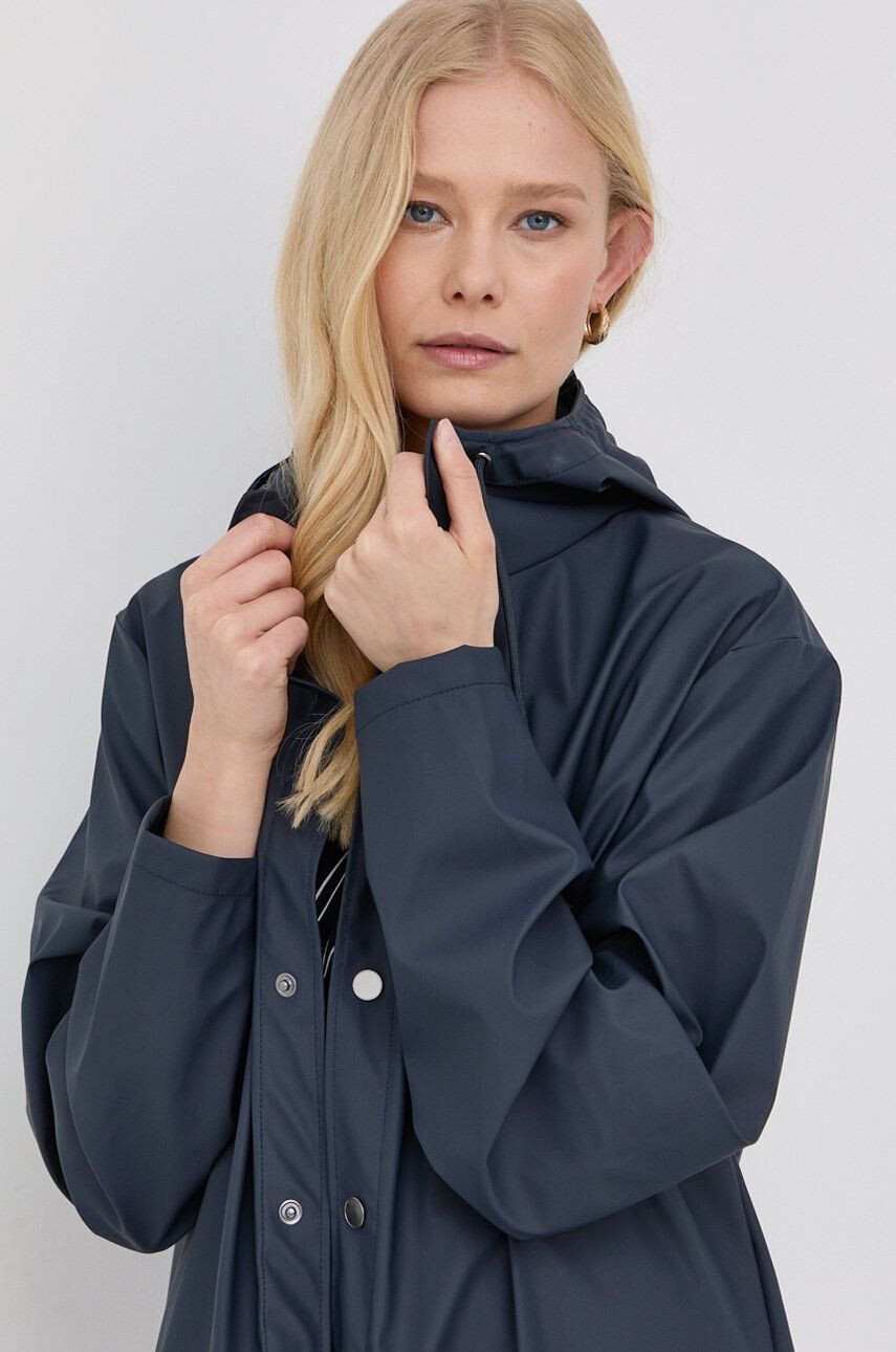 Rains geacă 12020 Long Jacket culoarea albastru marin de tranzitie 12020.47-Navy - Pled.ro