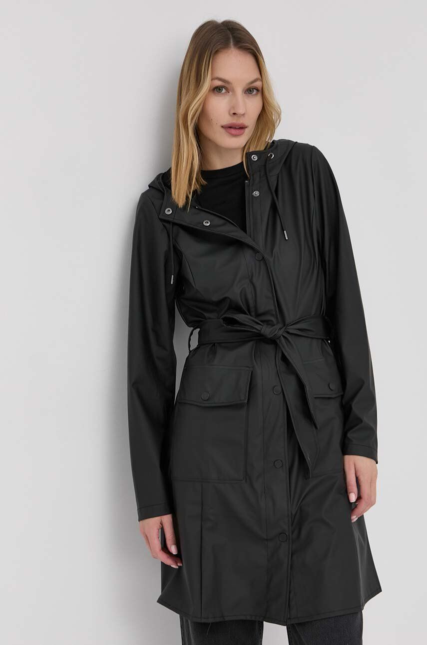 Rains geacă 18130 Curve Jacket femei culoarea negru de tranzitie 18130.01-Black - Pled.ro