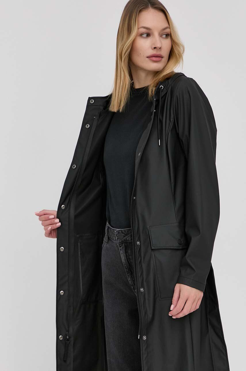 Rains geacă 18130 Curve Jacket femei culoarea negru de tranzitie 18130.01-Black - Pled.ro