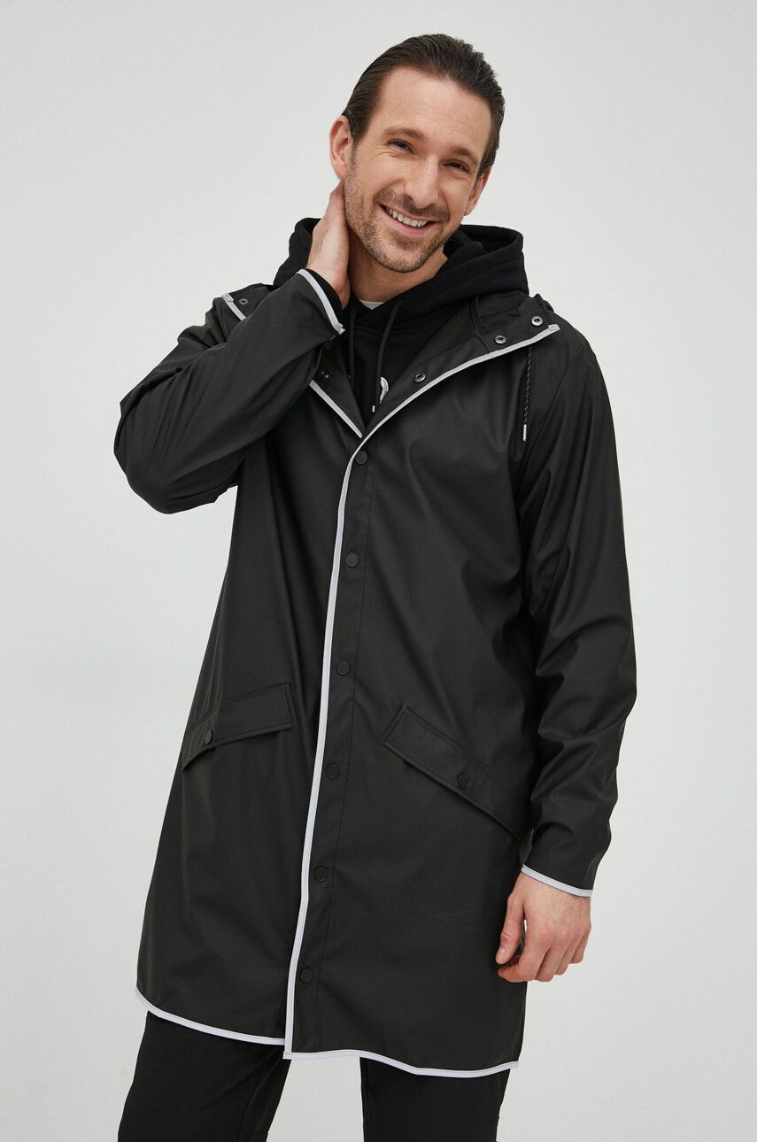 Rains geacă 18540 Long Jacket Reflective culoarea negru de tranzitie 18540.70-BlackRefle - Pled.ro