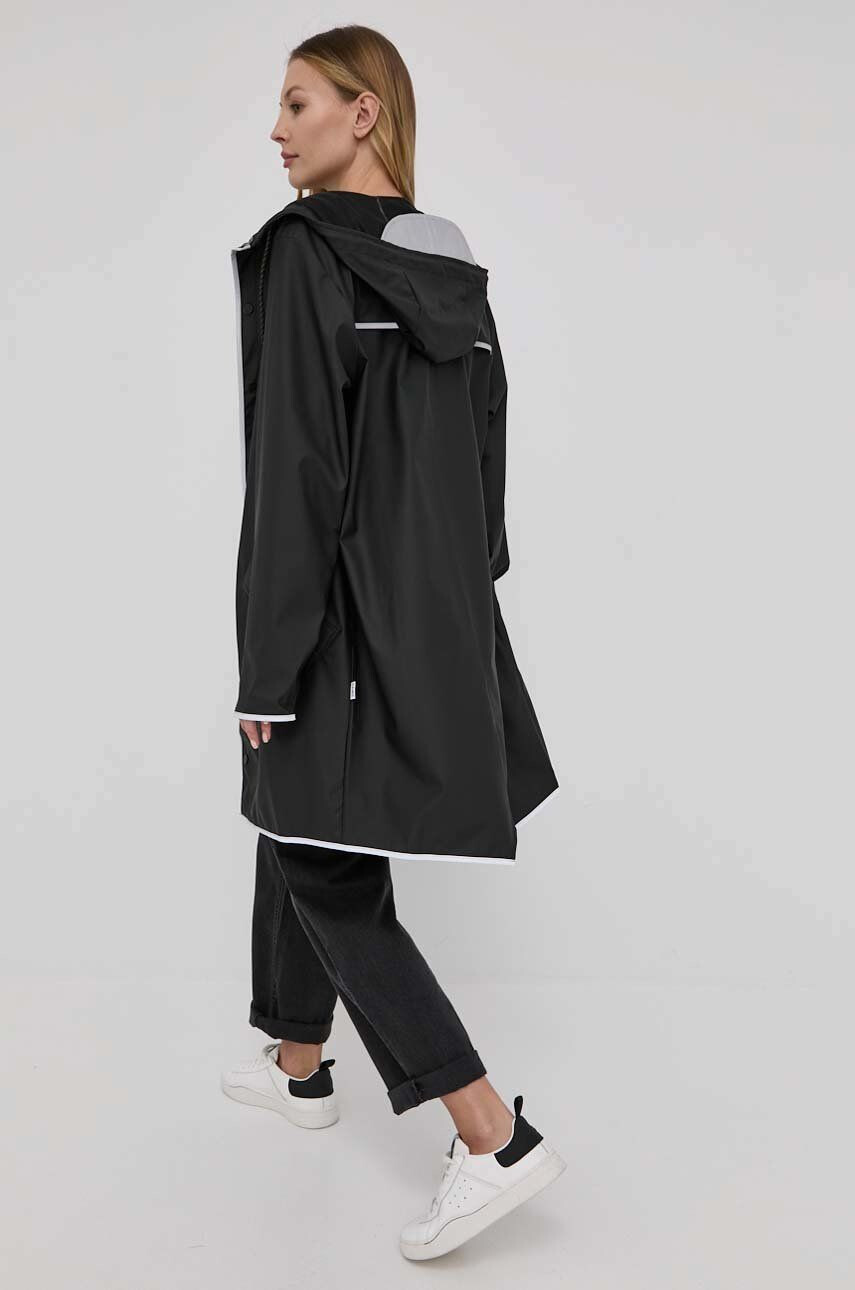 Rains geacă 18540 Long Jacket Reflective culoarea negru de tranzitie 18540.70-BlackRefle - Pled.ro