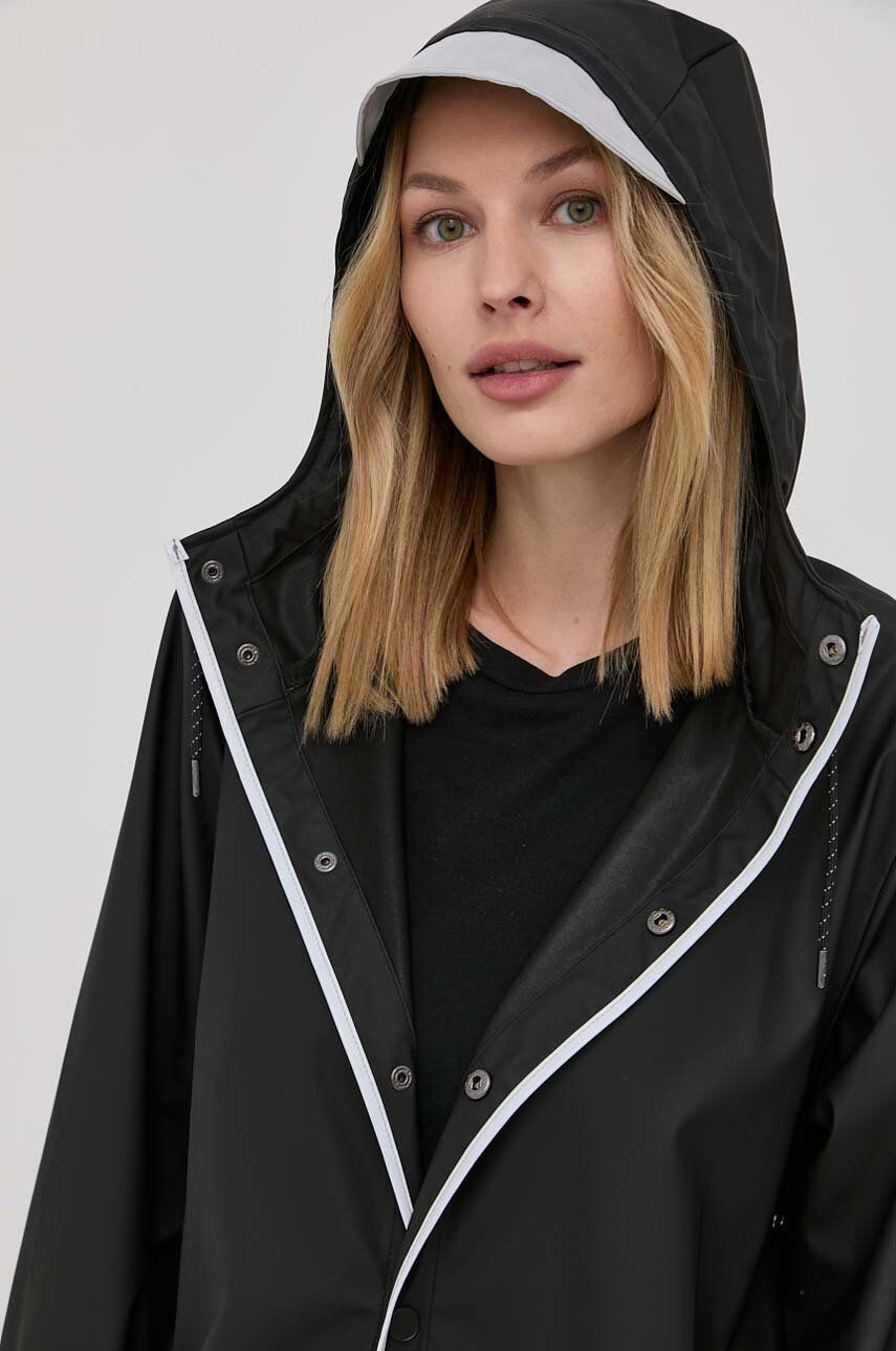 Rains geacă 18540 Long Jacket Reflective culoarea negru de tranzitie 18540.70-BlackRefle - Pled.ro