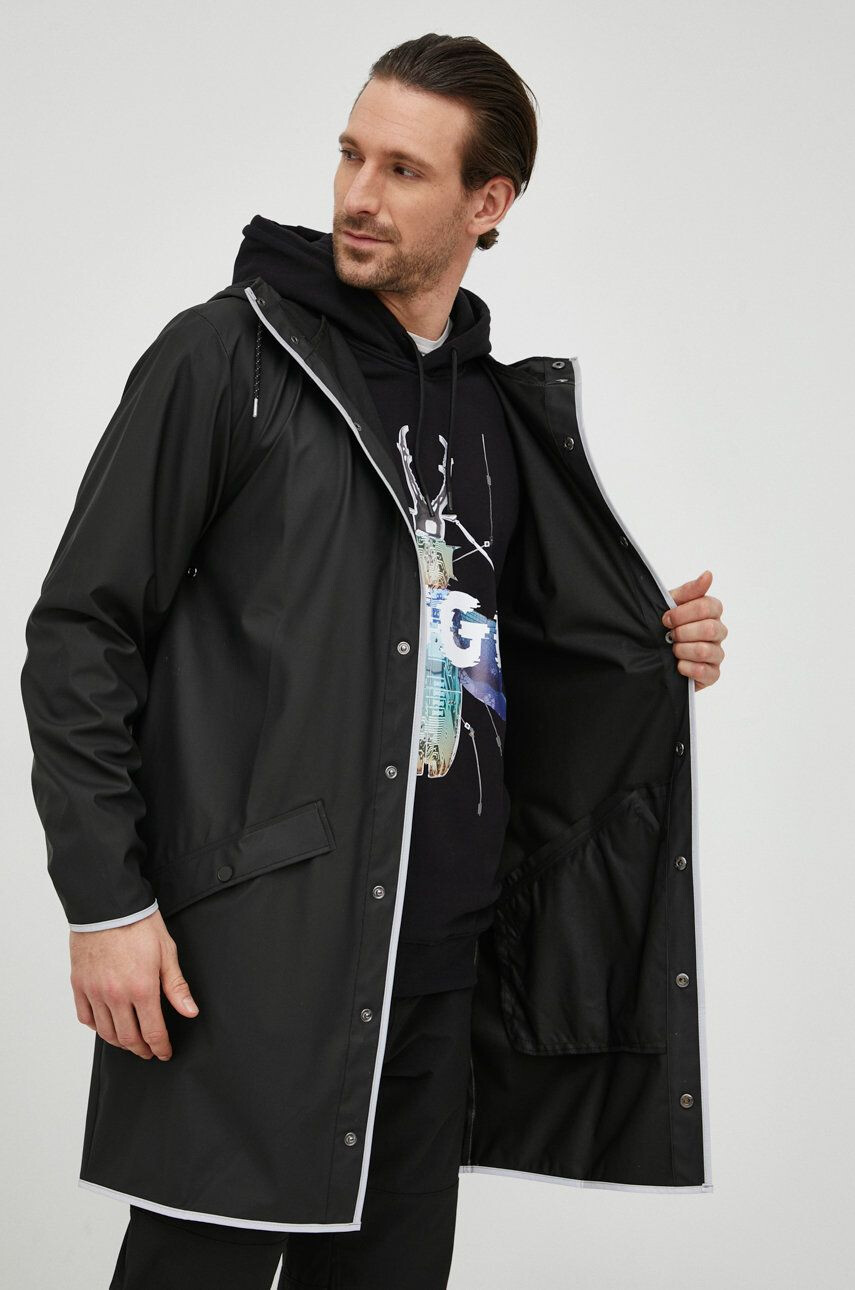 Rains geacă 18540 Long Jacket Reflective culoarea negru de tranzitie 18540.70-BlackRefle - Pled.ro