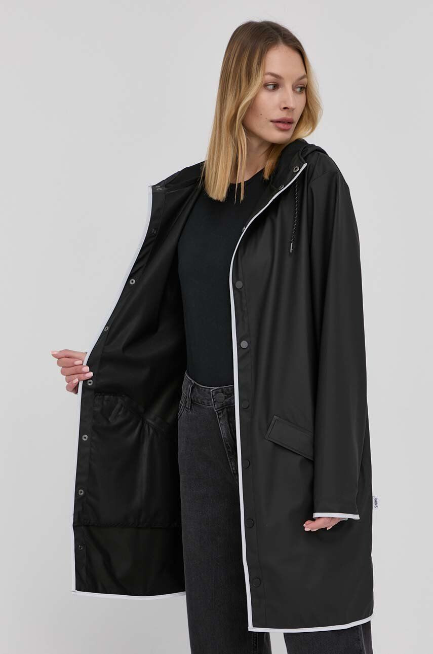 Rains geacă 18540 Long Jacket Reflective culoarea negru de tranzitie 18540.70-BlackRefle - Pled.ro