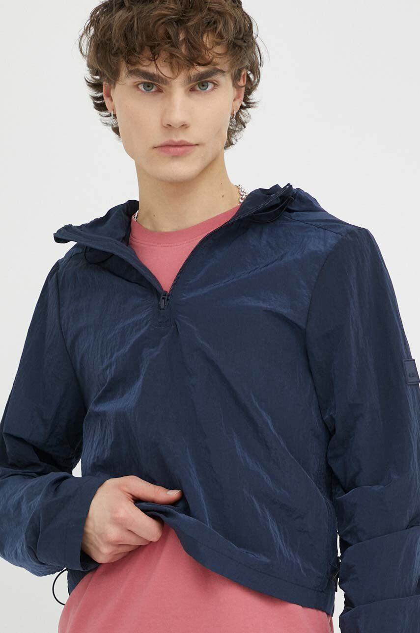 Rains geaca 18890 Pullover W culoarea albastru marin de tranzitie - Pled.ro