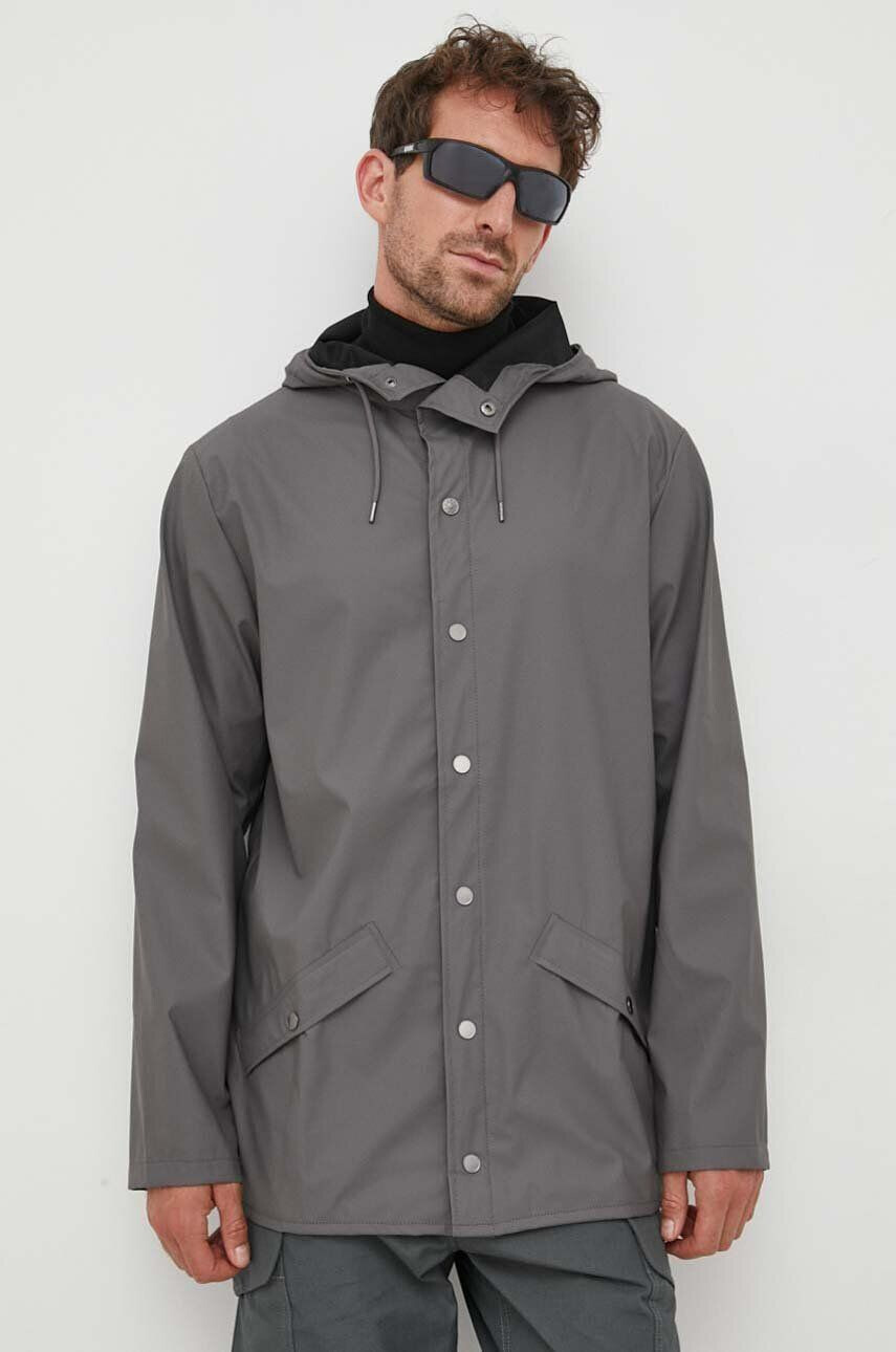 Rains geaca de ploaie 12010 Jackets culoarea gri de tranzitie - Pled.ro