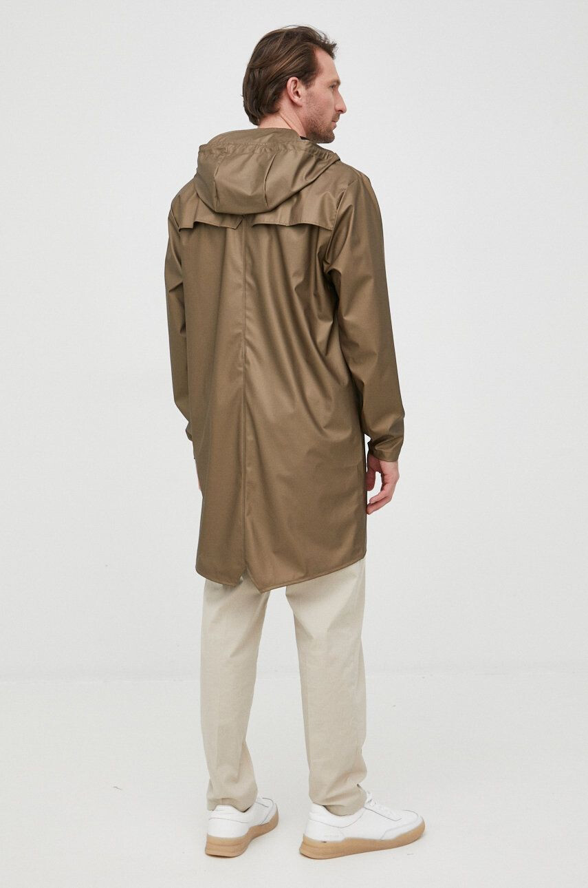 Rains geaca de ploaie 12020 Long Jacket culoarea auriu de tranzitie - Pled.ro