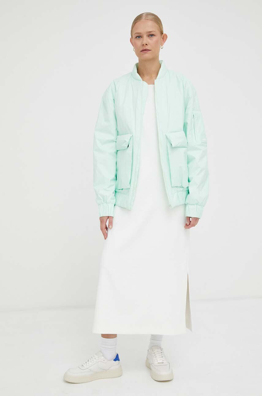 Rains geaca de ploaie 15530 Fuse Bomber Jacket culoarea verde de tranzitie oversize - Pled.ro