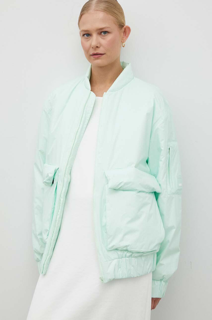 Rains geaca de ploaie 15530 Fuse Bomber Jacket culoarea verde de tranzitie oversize - Pled.ro