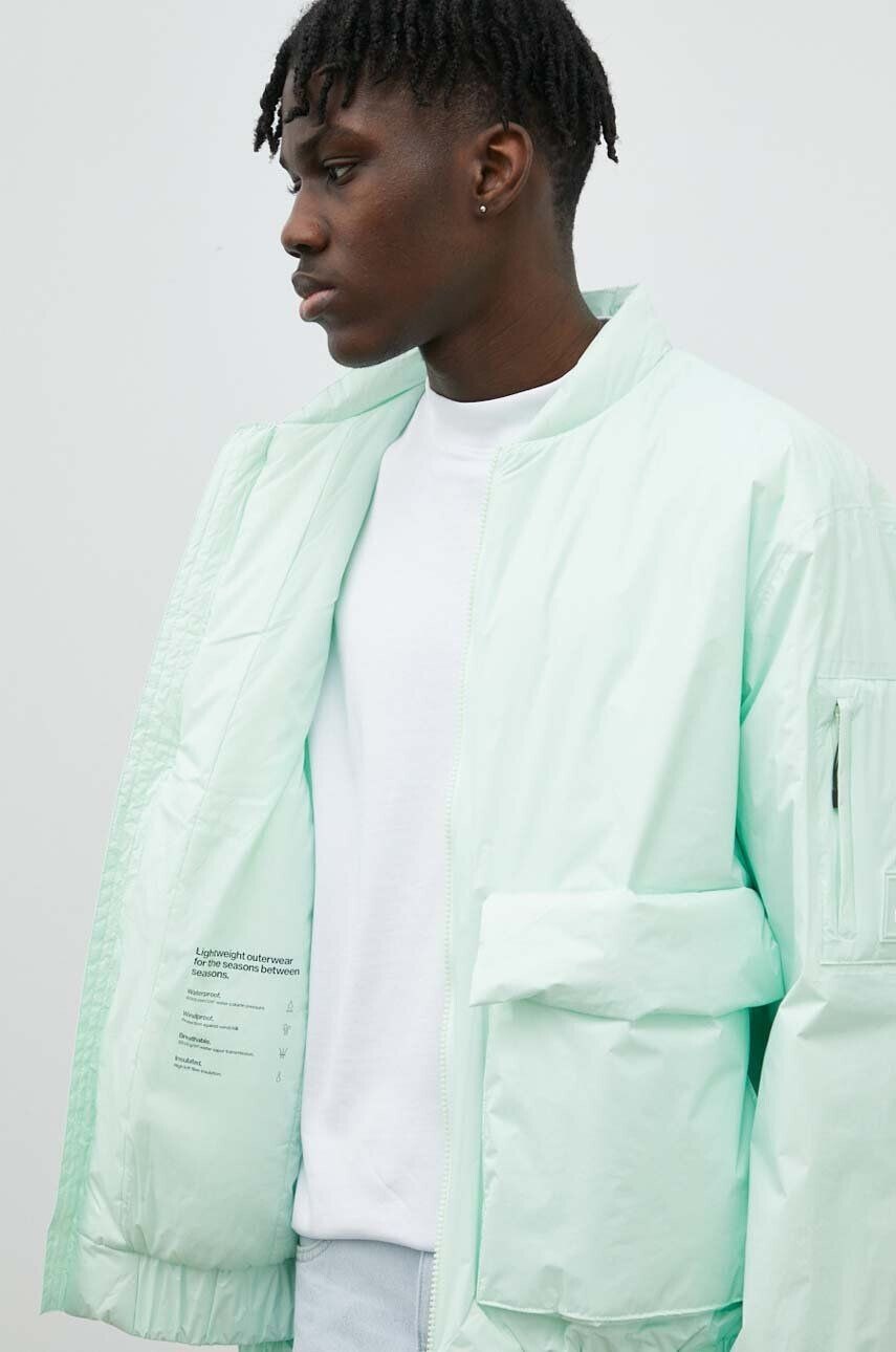 Rains geaca de ploaie 15530 Fuse Bomber Jacket culoarea verde de tranzitie oversize - Pled.ro